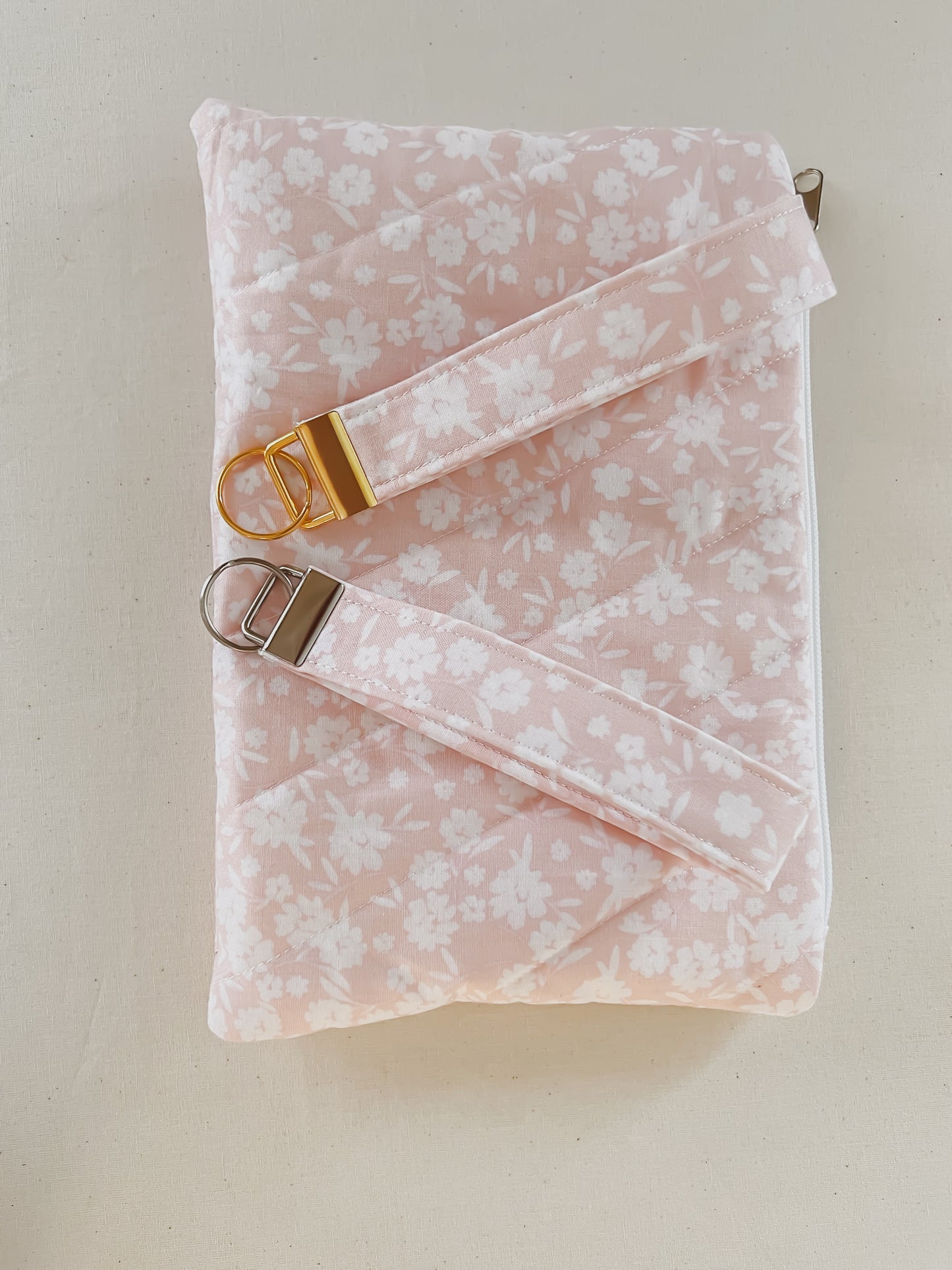 Blush Blossom Keychain and Pouch