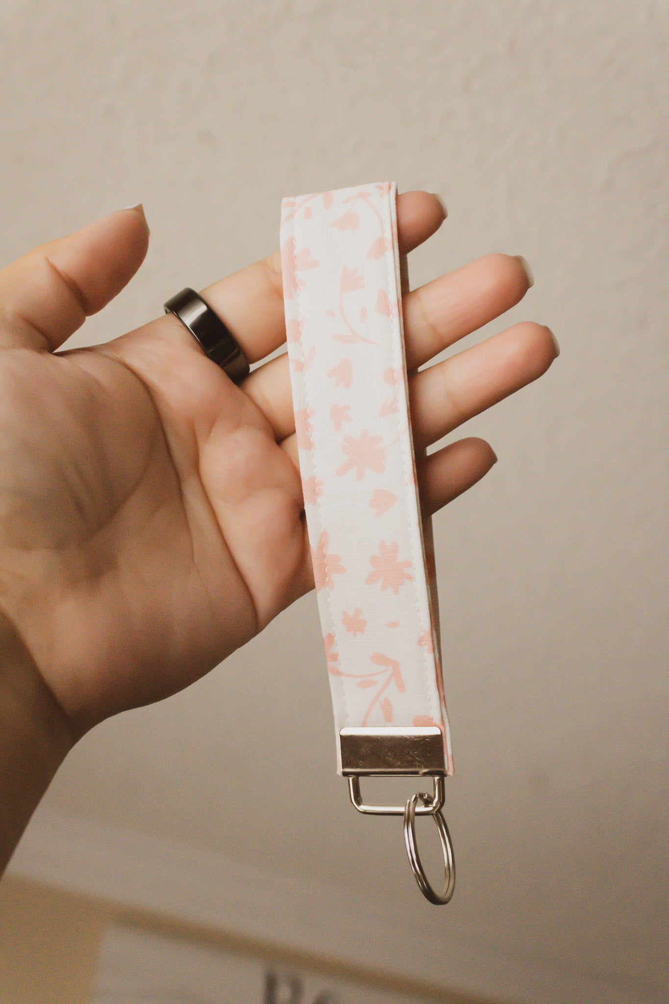 Petals in White Keychain